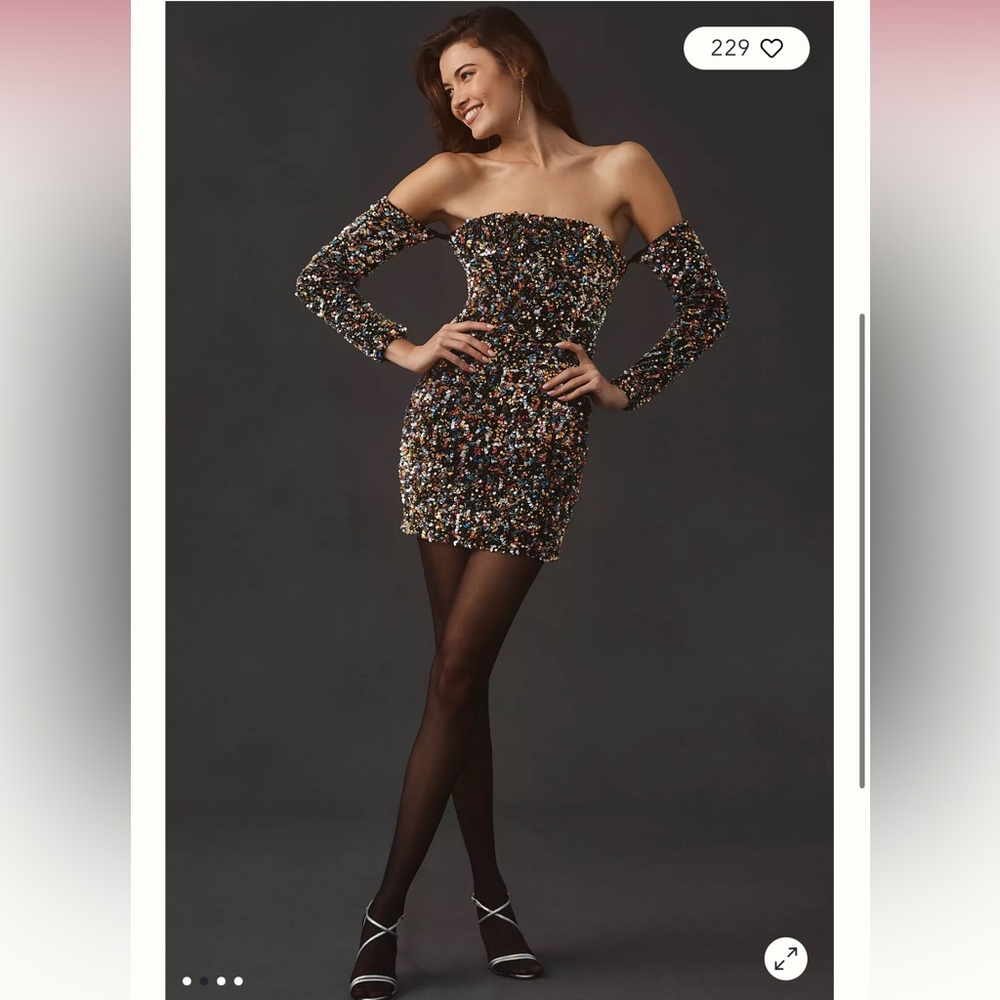 Helsi Lindsay Sequin Off the Shoulder Mini Dress